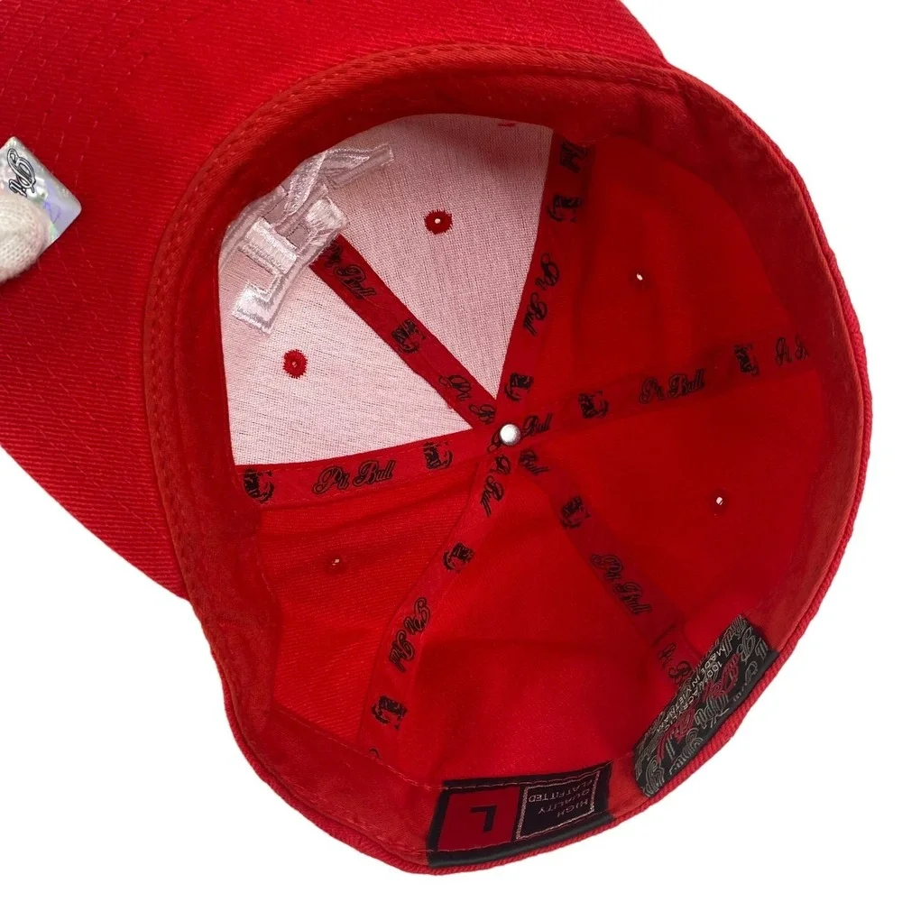 Pit Bull Texas TX Baseball Cap Red White‎ Fitted Flat Bill Embroidered Hat Large